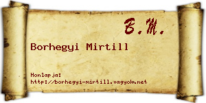 Borhegyi Mirtill névjegykártya
